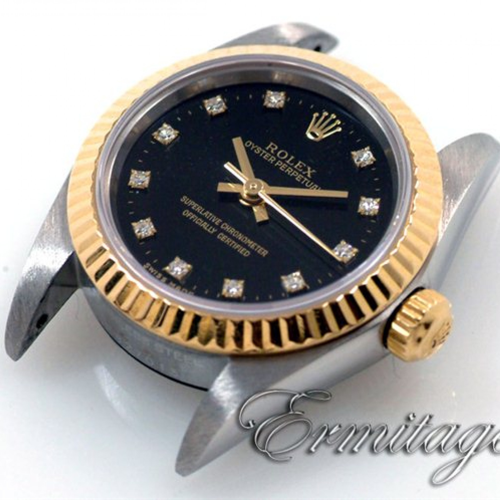 Diamond Rolex Oyster Perpetual 76193 Gold & Steel